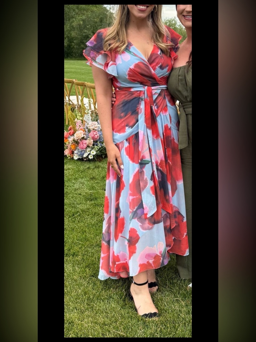 HUTCH Floral Zola Ruffle Wrap Dress